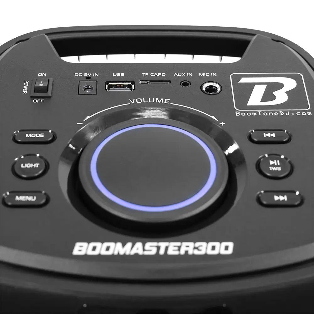 BOOMaster 300' portable battery speaker - 250W with Bluetooth, LED