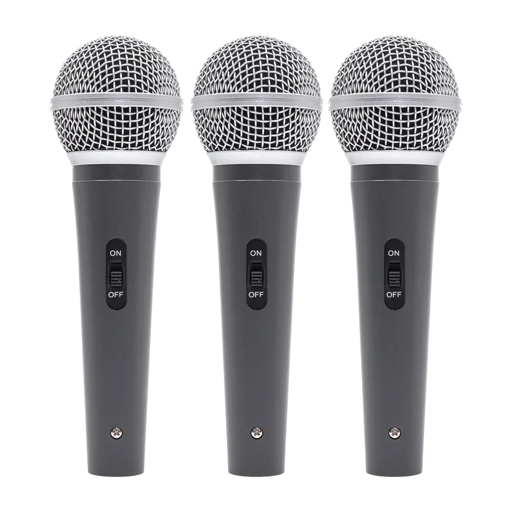 Dynamic microphone "MIC 300" Mac Mah – Set of 3 wired microphones with case, clips, supercardioid, XLR