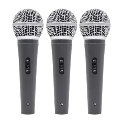 Dynamic microphone MIC 300 Mac Mah – Set of 3 wired microphones with case, clips, supercardioid, XLR