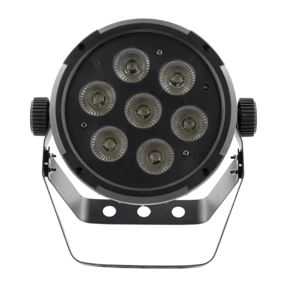 7x10W 5in1 LED PAR floodlight - 7 RGBWA LEDs, DMX, auto and music modes and remote control