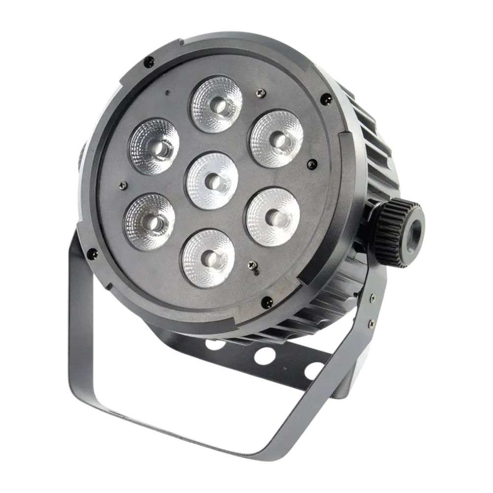 7x10W 5in1 LED PAR floodlight - 7 RGBWA LEDs, DMX, auto and music modes and remote control