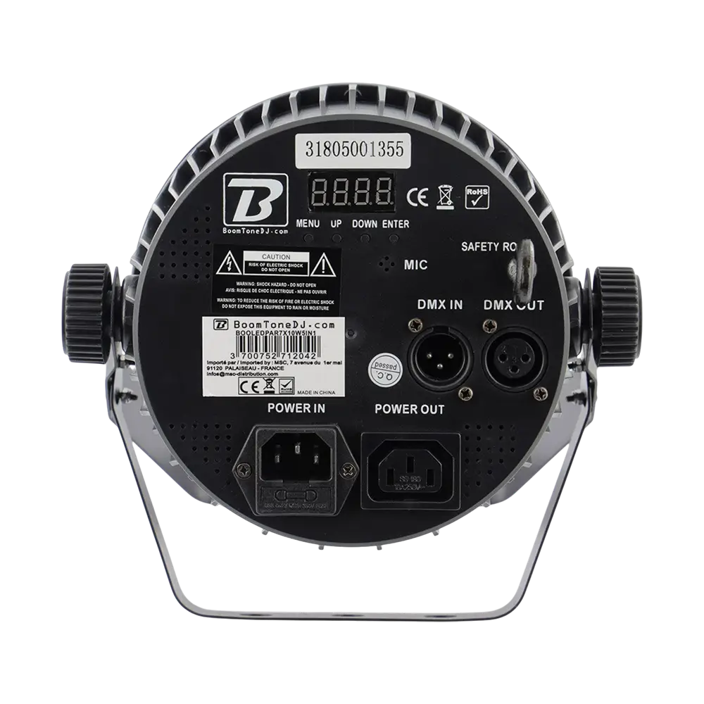 7x10W 5in1 LED PAR floodlight - 7 RGBWA LEDs, DMX, auto and music modes and remote control