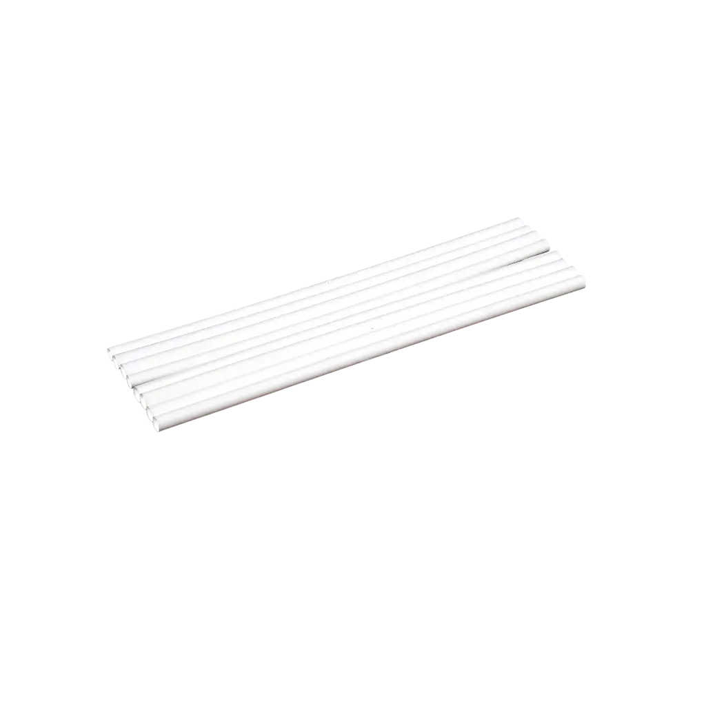 White PP recyclable straw 20cm ø 6mm - Food-safe and reusable (Pack of 250)