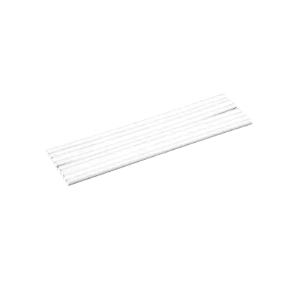 White PP recyclable straw 20cm ø 6mm - Food-safe and reusable (Pack of 250)