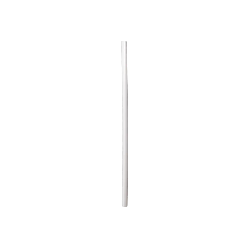 White PP recyclable Cocktail straw 20cm ø 8mm - Food-safe and reusable (Pack of 250)