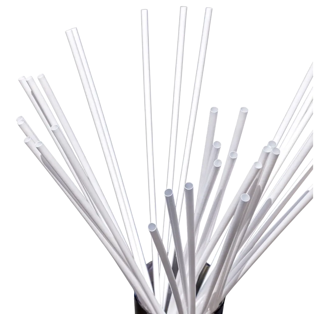 Giant XXL white PP recyclable straw 40cm ø 8mm - Food certified and reusable (Pack of 100)