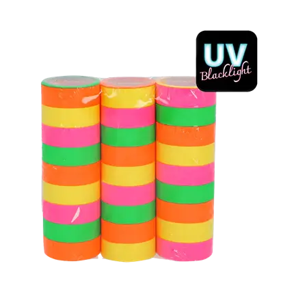 Set of 3 paper coils - Neon fluorescent UV reactive 4m