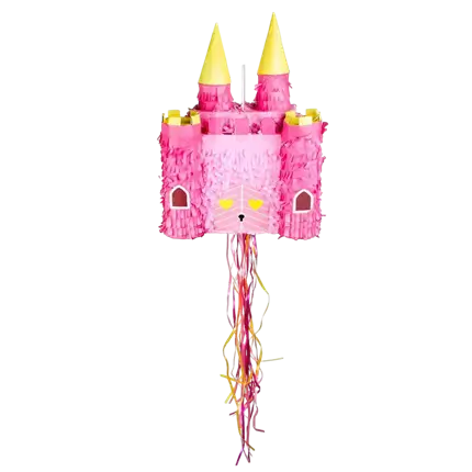 Piñata pull-along princess castle - Pink 40 cm