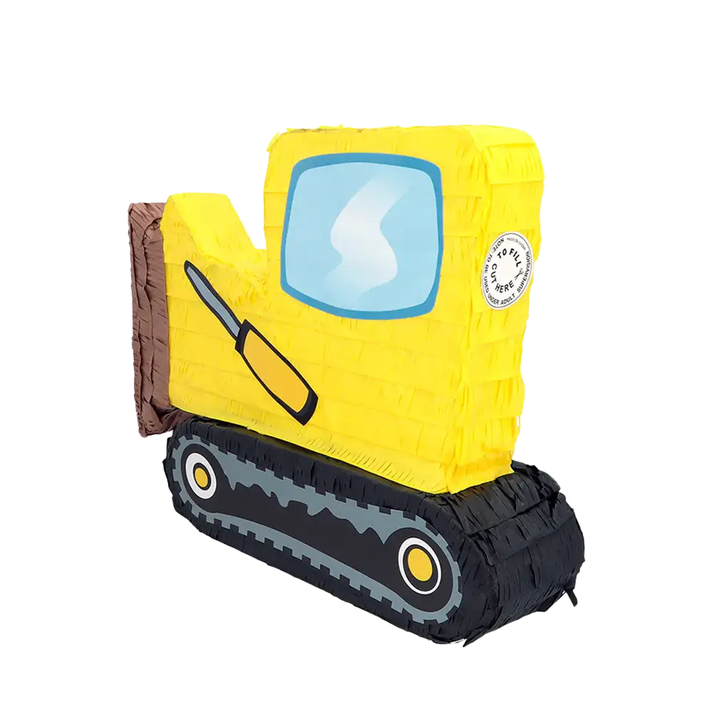 Piñata Bulldozer yellow- To knock - 45 cm