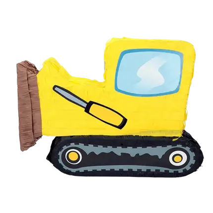 Piñata Bulldozer yellow- To knock - 45 cm