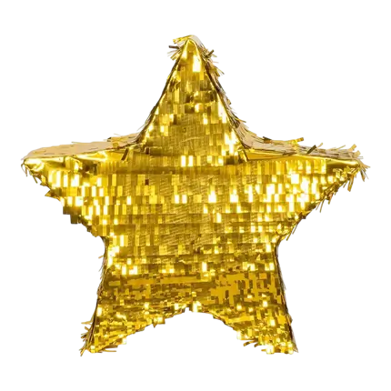 Piñata golden star - To knock - 44 cm