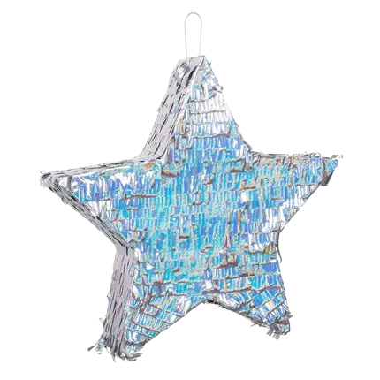 Silver star piñata - To be struck - 44 cm