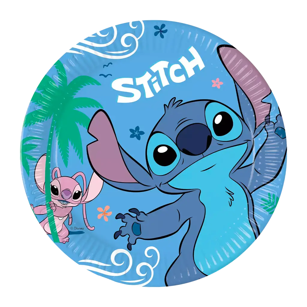 Stitch paper plate ø23cm - Set of 8