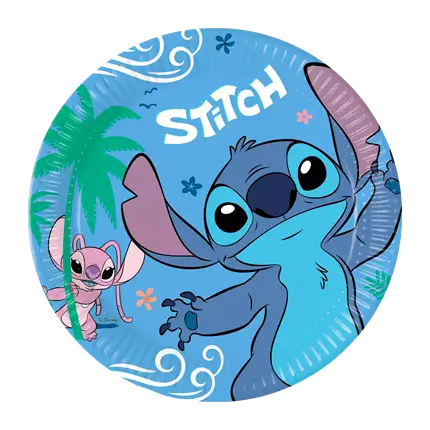 Stitch paper plate ø23cm - Set of 8