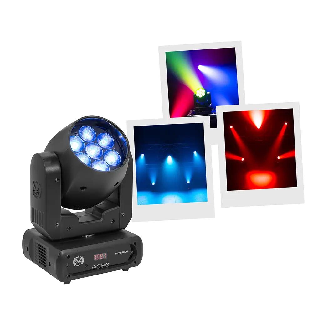 Professional LED wash head, "IZY 715 Zoom" - stroboscope & DMX - Mac Mah