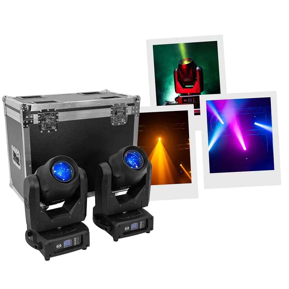 Pack of 2 "Aurora 150 BSW" beam + spot + wash hybrids with flight case - Mac Mah