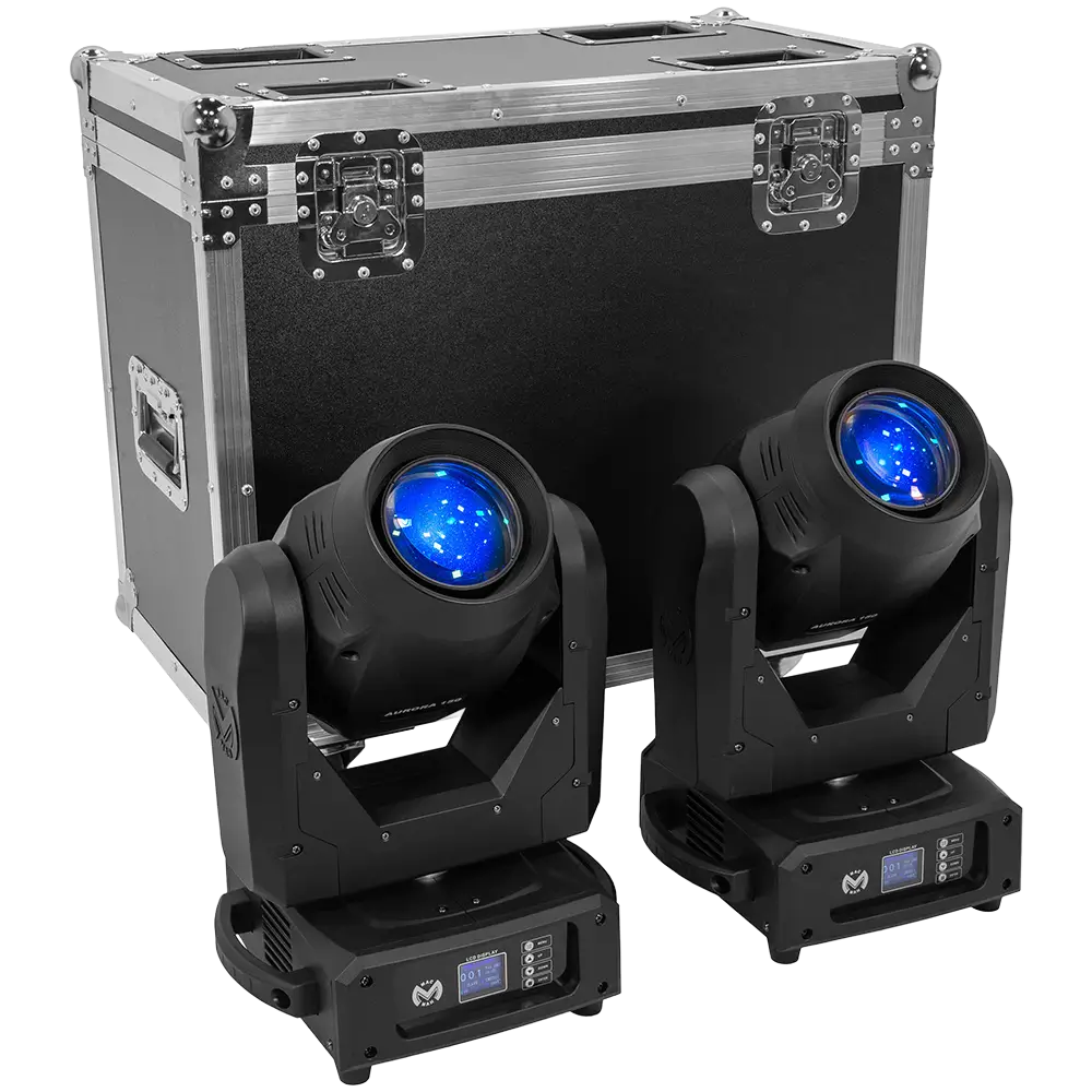 Pack of 2 "Aurora 150 BSW" beam + spot + wash hybrids with flight case - Mac Mah