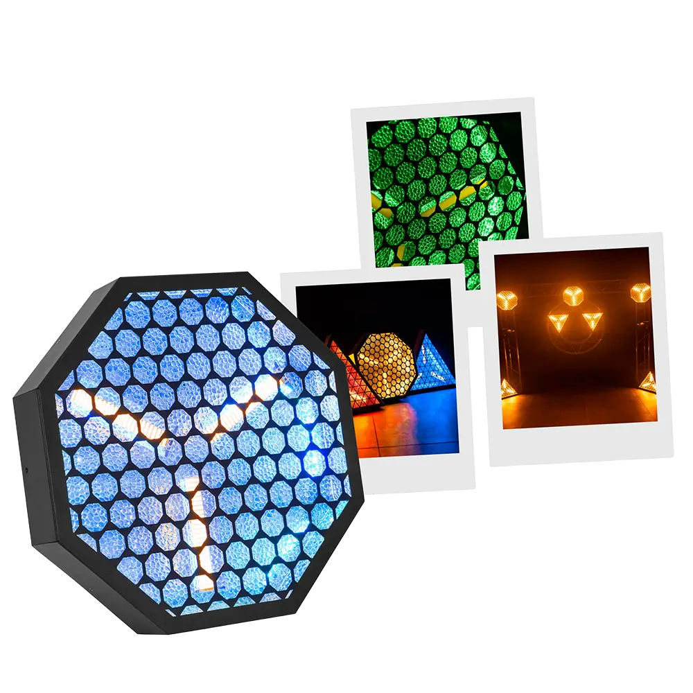 Amber-O" octagonal retro LED effect + RGB DMX - Mac Mah