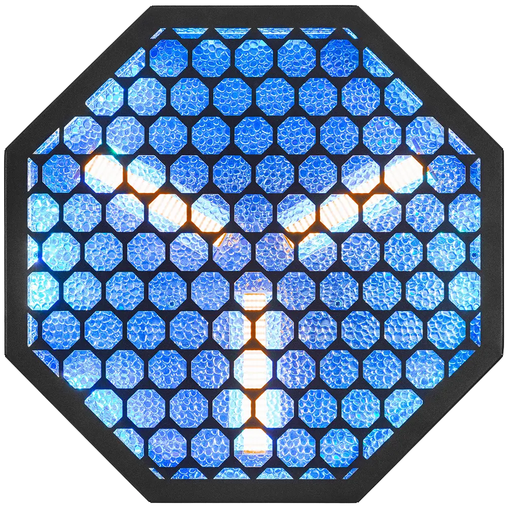 Amber-O" octagonal retro LED effect + RGB DMX - Mac Mah