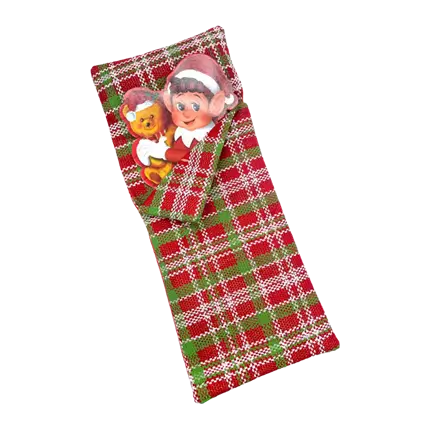 Sleeping bag with pillow for Christmas prankster elf