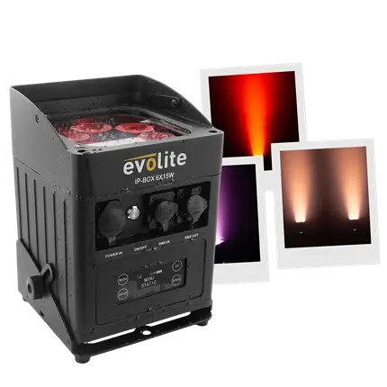 Evolite IP-Box 6×15W waterproof floodlight - LED on battery IP65