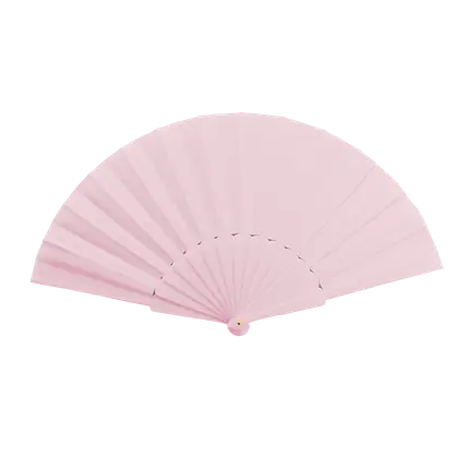 Light Pink Fabric Fan - 43cm