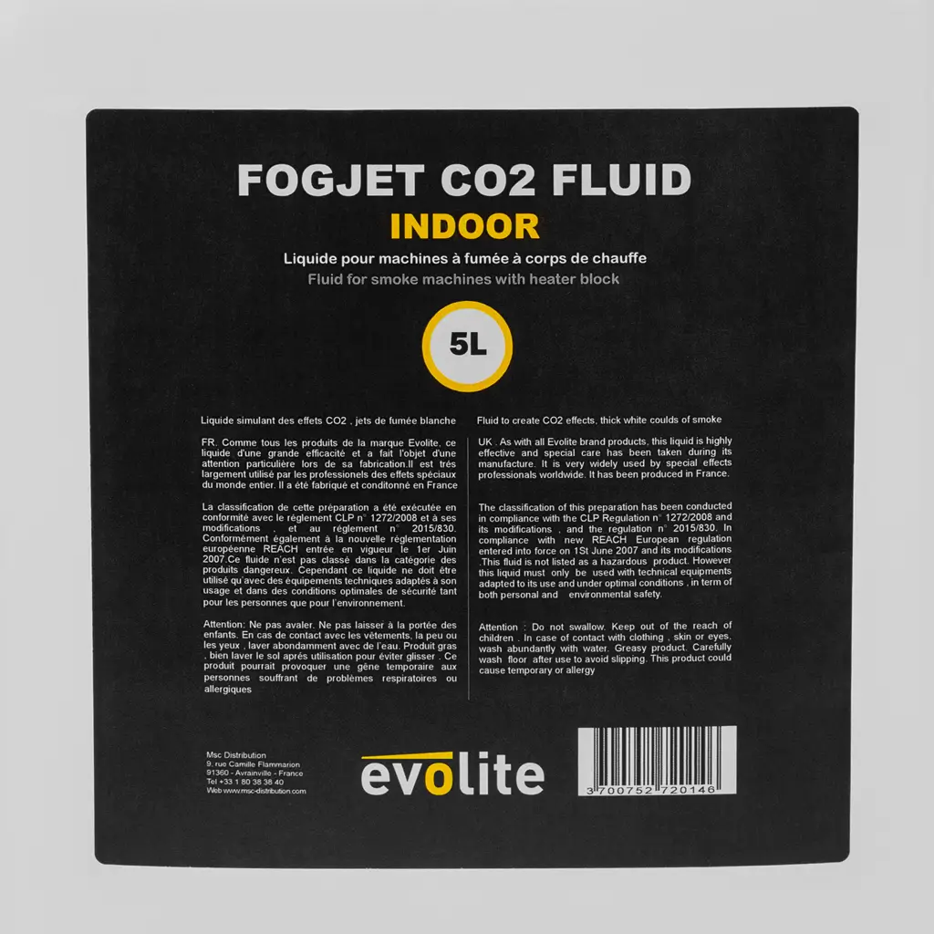 CO2 fog fluid - FogJet CO2 Indoor Evolite - Indoor use - 5L can