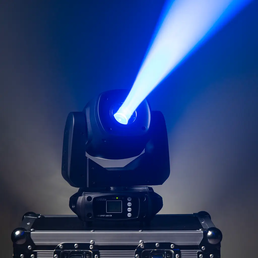 Pack 2 spotlights 100 W in flight case - Evo Spot 100 CR Set Evolite - Multicolour LED & DMX control