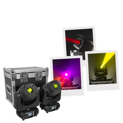 Pack 2 spotlights 100 W in flight case - Evo Spot 100 CR Set Evolite - Multicolour LED & DMX control