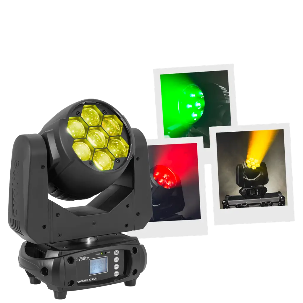 Wash spotlight 725 W - Evo Wash 725 CRz Evolite - Multicolour LED & DMX control