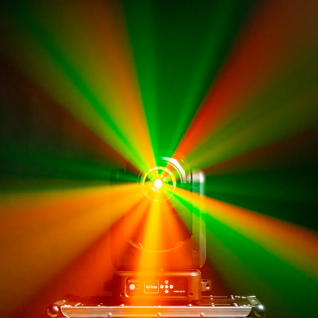 Pack of 2 hybrid floodlights 350 W in flight case - Fusion 350 BSW Set Evolite - Intelligent Beam, Spot & Wash