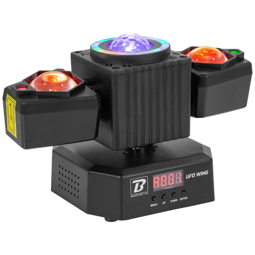 50 W multi-purpose spotlight - UFO Wing BoomTone DJ - LED + LASER + strobe + beams, DMX controllable