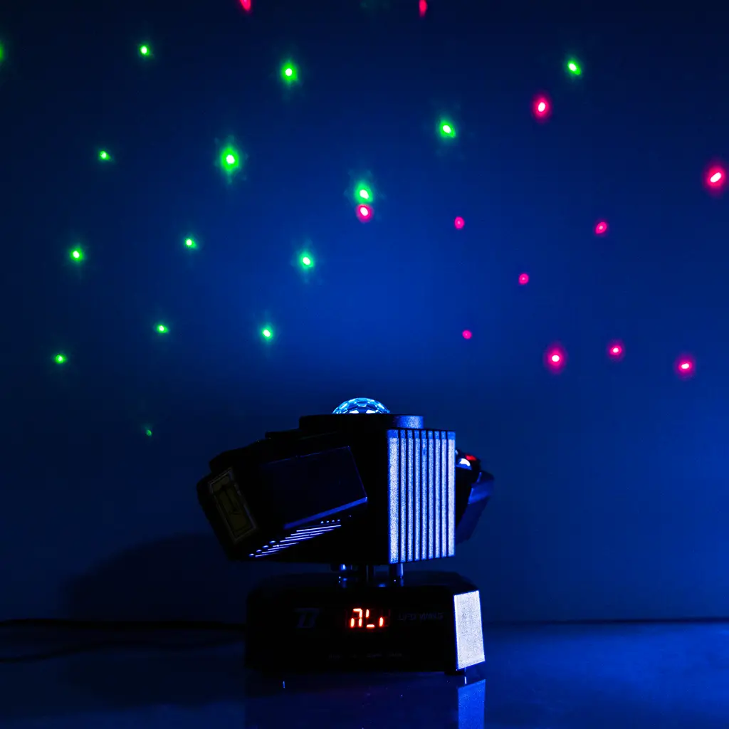50 W multi-purpose spotlight - UFO Wing BoomTone DJ - LED + LASER + strobe + beams, DMX controllable