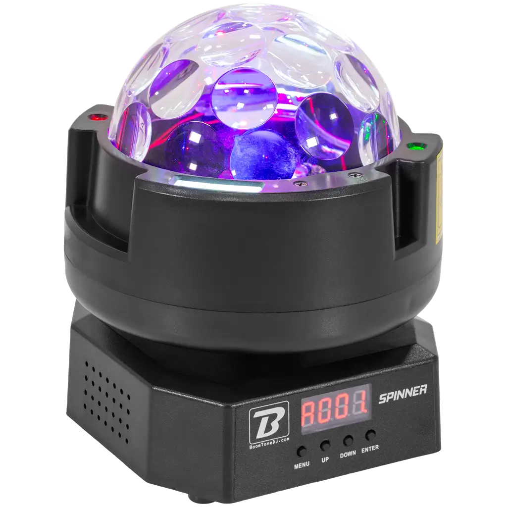 Rotating effects projector - BoomTone DJ spinner - Multicolour LED & strobe & DMX control