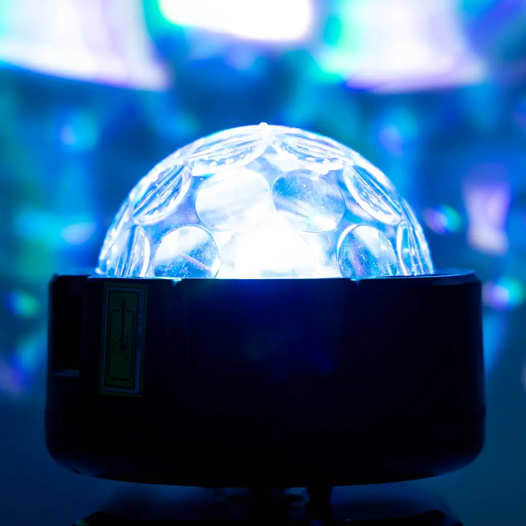 Rotating effects projector - BoomTone DJ spinner - Multicolour LED & strobe & DMX control