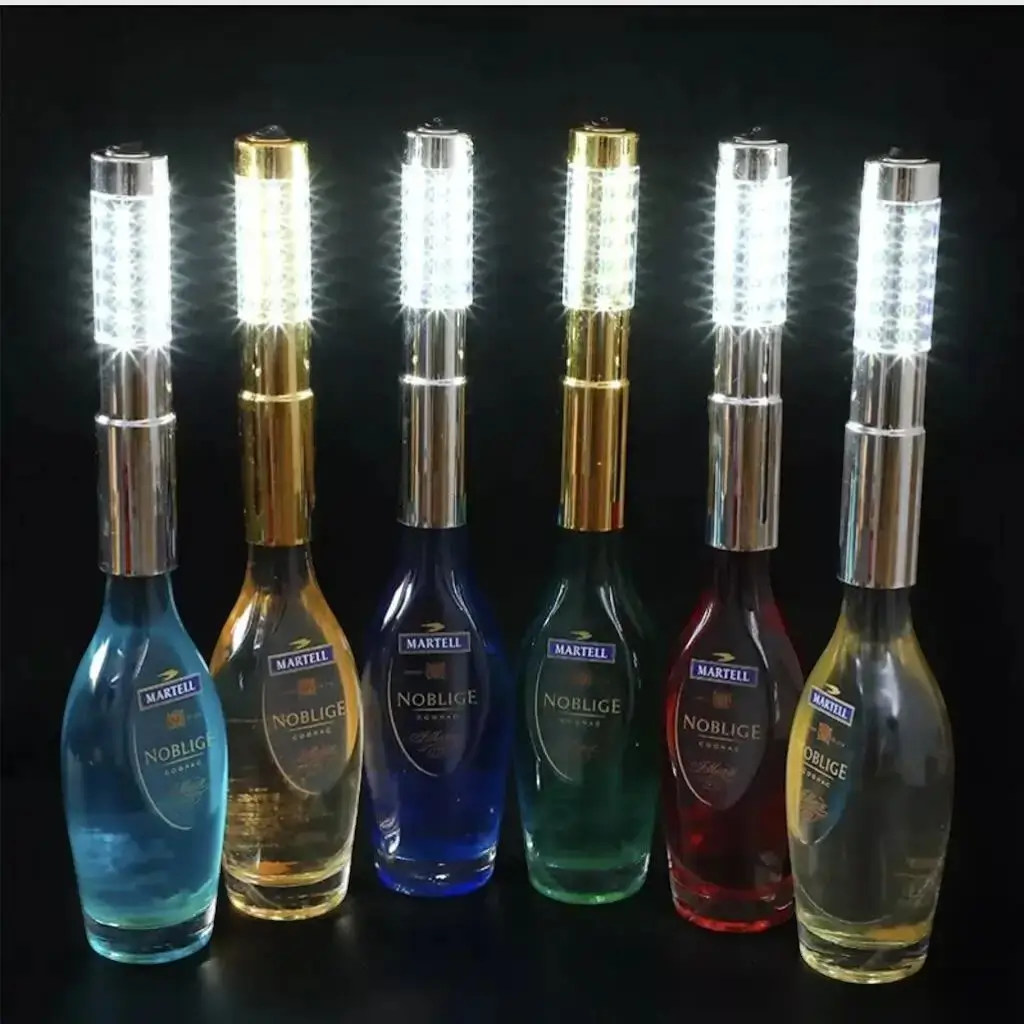 VIP Silver LED Bottle Wand with Red Laser - 24 cm