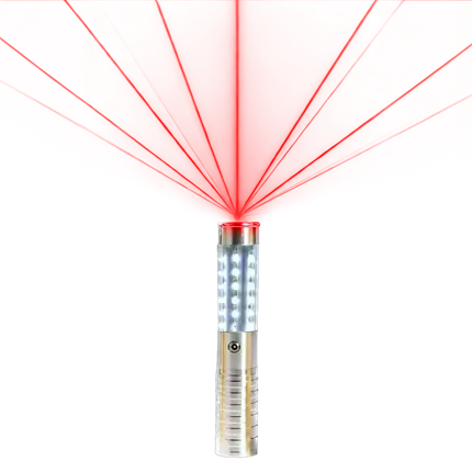 VIP Silver LED Bottle Wand with Red Laser - 24 cm