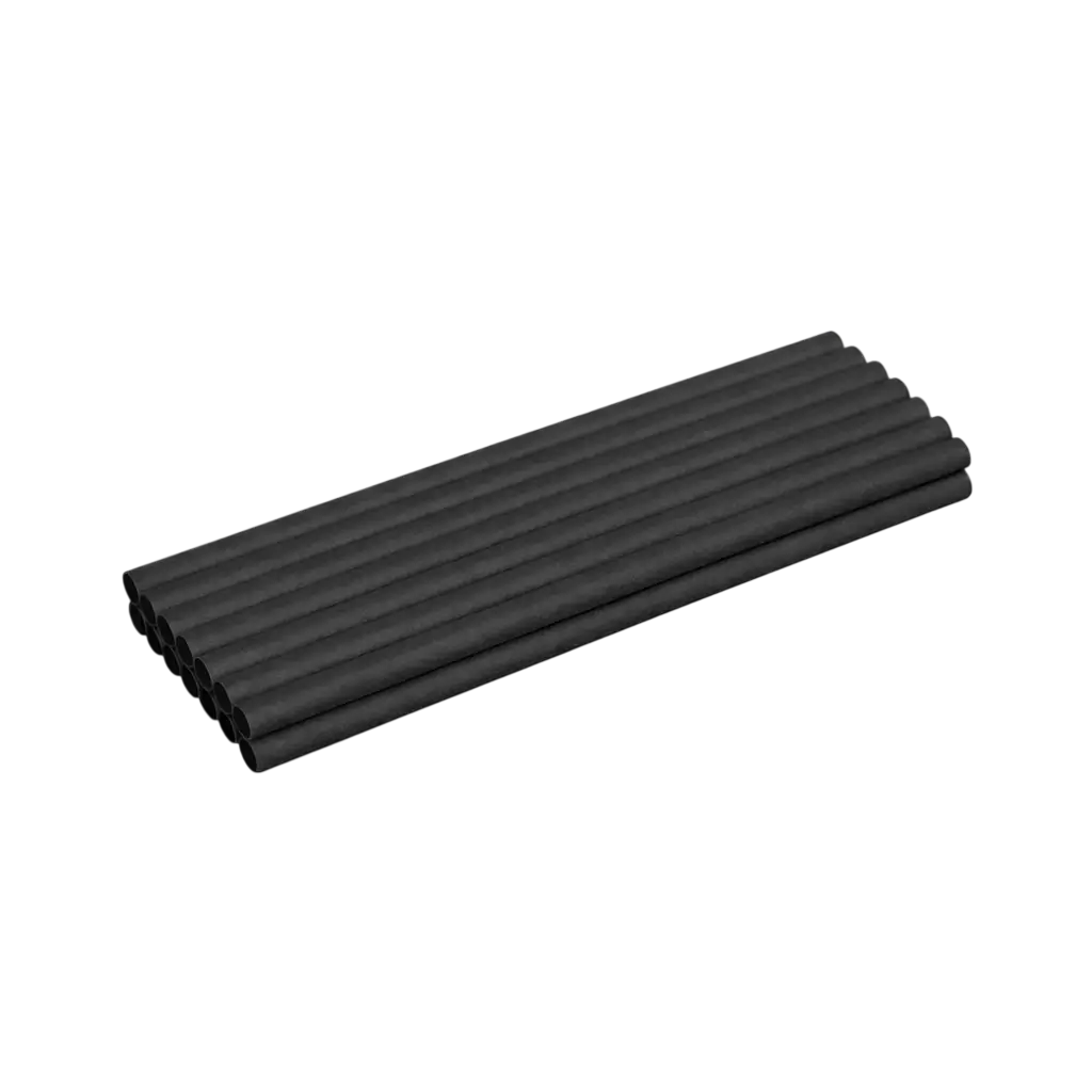 CAÏPI COCKTAIL straw in black natural fibre 15cm ø 8mm - Compostable & Biodegradable - (Set of 250)