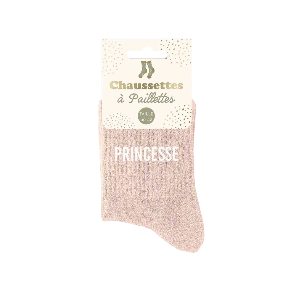 Princess glitter socks - One size 36-42