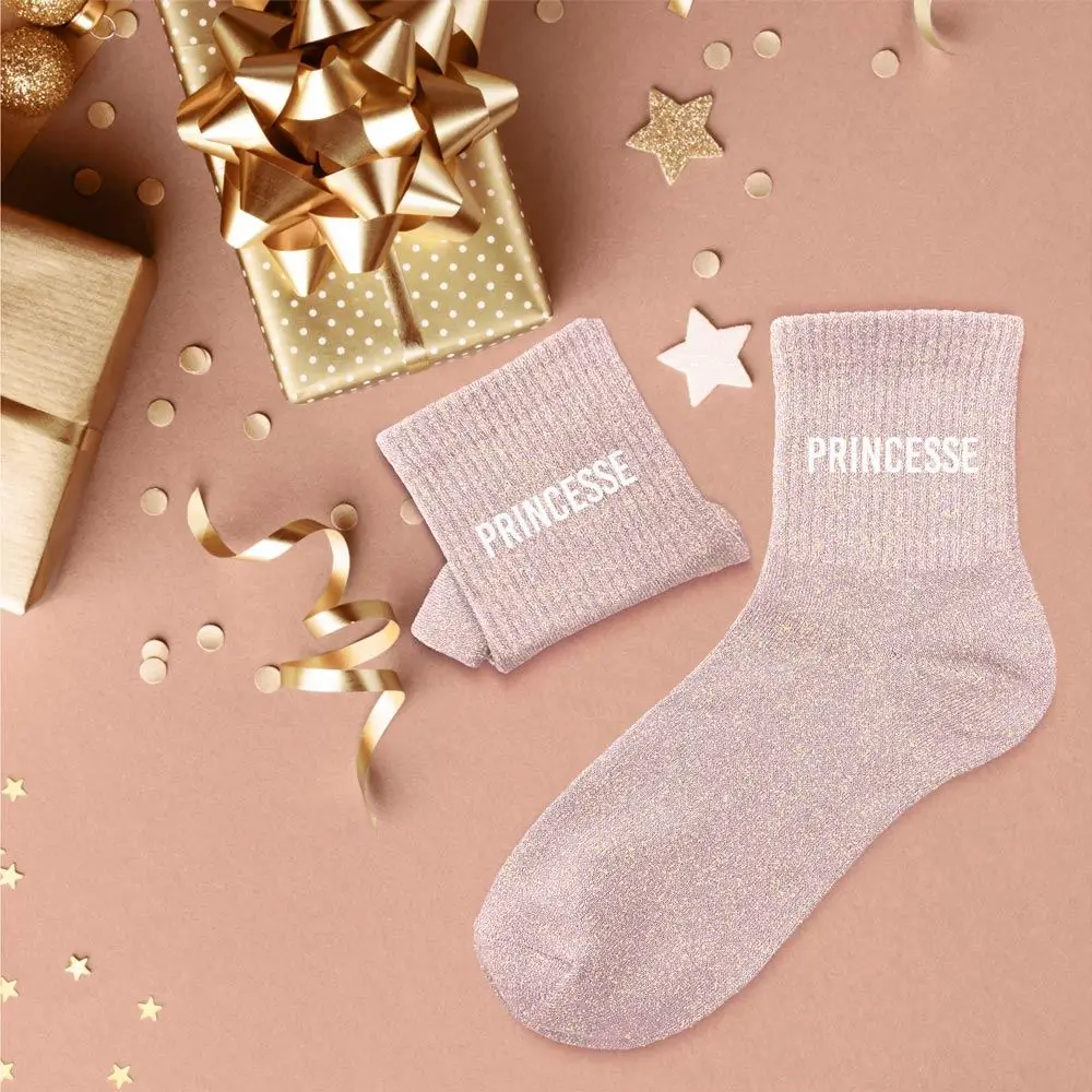 Princess glitter socks - One size 36-42
