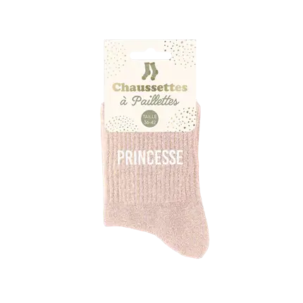 Princess glitter socks - One size 36-42