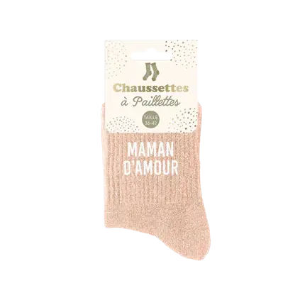 Maman d'amour glitter socks - One size 36-42