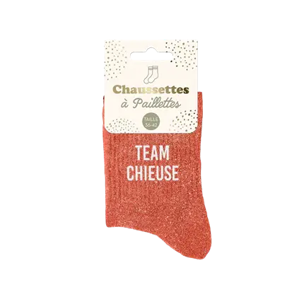 Team chieuse glitter socks - One size 36-42