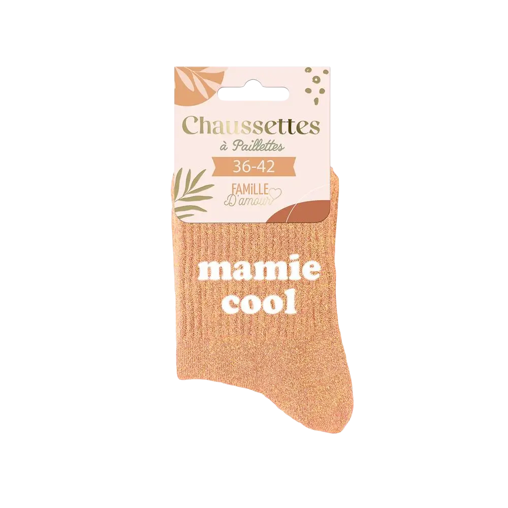 Glitter socks granny cool - One size 36-42