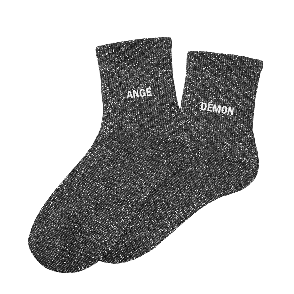 Angel demon duo glitter socks - One size 36-42