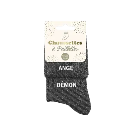 Angel demon duo glitter socks - One size 36-42