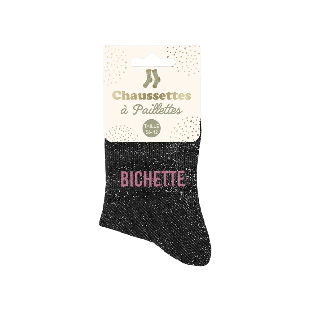 Black glitter socks - One size 36-42