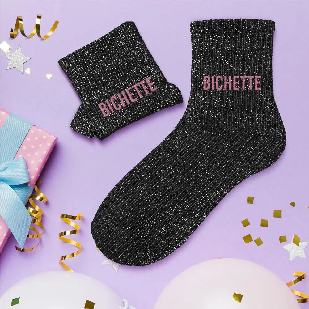 Black glitter socks - One size 36-42