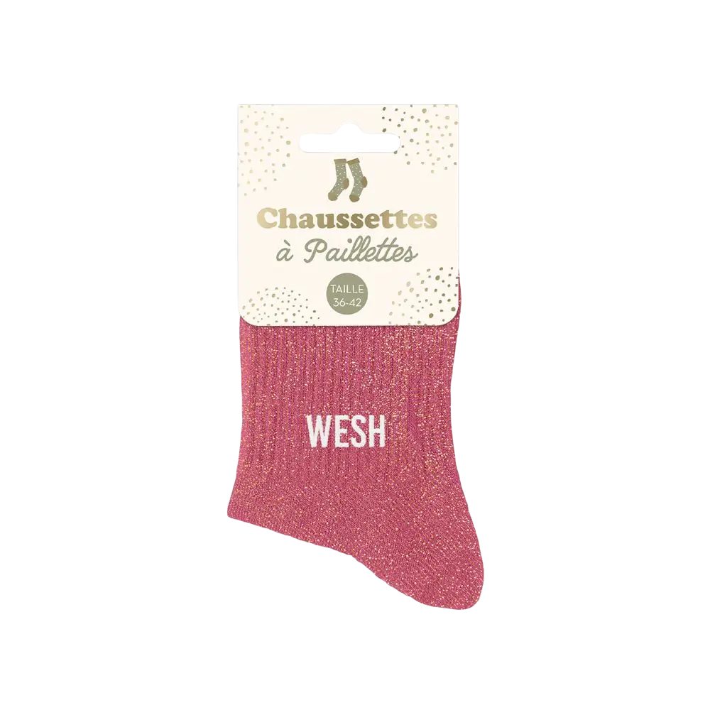 Sequined wesh socks - One size 36-42