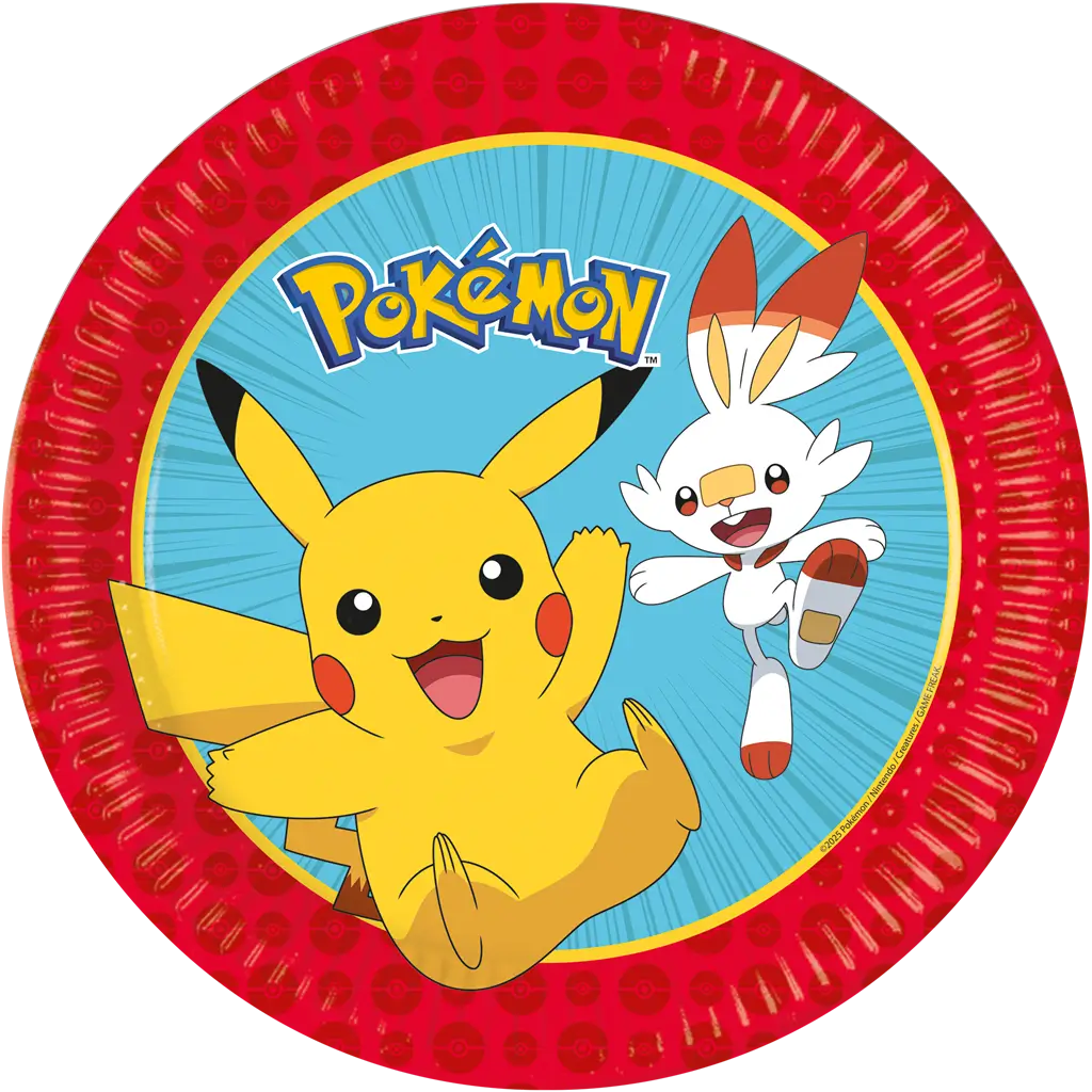 Pokémon paper plate ø23cm - Set of 8